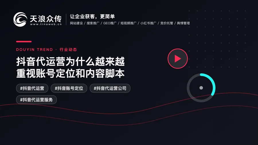 抖音代运营为什么越来越重视账号定位和内容脚本